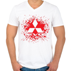 PRINTFASHION Mitsubishi Lancer Evo - Férfi V-nyakú póló - Fehér