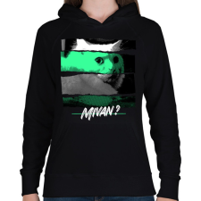 PRINTFASHION Mivan? - Női kapucnis pulóver - Fekete női pulóver, kardigán
