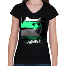 PRINTFASHION Mivan? - Női V-nyakú póló - Fekete