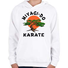 PRINTFASHION Miyagi-Do Karate - Gyerek kapucnis pulóver - Fehér
