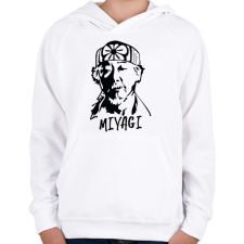 PRINTFASHION Miyagi sensei - Gyerek kapucnis pulóver - Fehér gyerek pulóver, kardigán