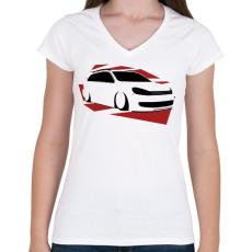 PRINTFASHION MK6 - Női V-nyakú póló - Fehér