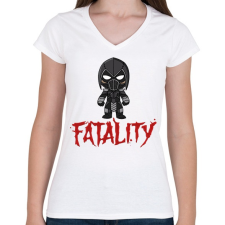 PRINTFASHION MK Noob Saibot - Női V-nyakú póló - Fehér női póló