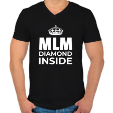 PRINTFASHION MLM DIAMOND INSIDE - Férfi V-nyakú póló - Fekete férfi póló