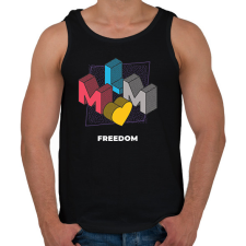 PRINTFASHION MLM FREEDOM - Férfi atléta - Fekete atléta, trikó