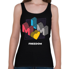 PRINTFASHION MLM FREEDOM - Női atléta - Fekete női trikó