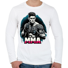 PRINTFASHION MMA - Férfi hosszú ujjú póló - Fehér férfi póló