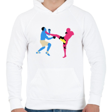 PRINTFASHION MMA - Férfi kapucnis pulóver - Fehér férfi pulóver, kardigán