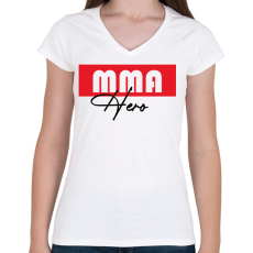 PRINTFASHION MMA hero - Női V-nyakú póló - Fehér