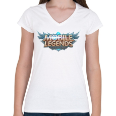 PRINTFASHION Mobile Legends - Női V-nyakú póló - Fehér