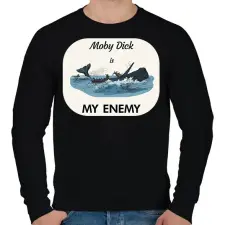 PRINTFASHION Moby Dick is my enemy - Férfi pulóver - Fekete férfi pulóver, kardigán