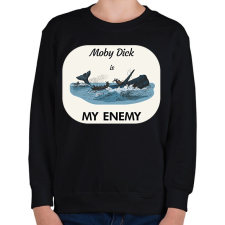 PRINTFASHION Moby Dick is my enemy - Gyerek pulóver - Fekete gyerek pulóver, kardigán