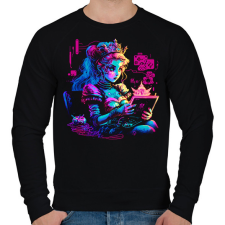 PRINTFASHION Modern hercegnő - Férfi pulóver - Fekete férfi pulóver, kardigán