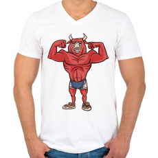 PRINTFASHION Modern Minotaurusz - Férfi V-nyakú póló - Fehér