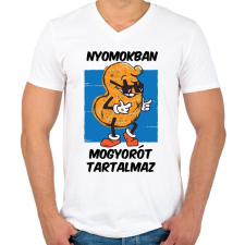 PRINTFASHION Mogyoró - Férfi V-nyakú póló - Fehér férfi póló