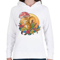 PRINTFASHION Mókus az esőben - Női kapucnis pulóver - Fehér