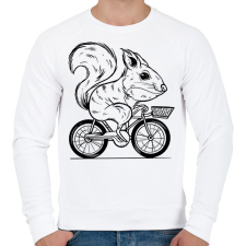 PRINTFASHION Mókus biciklin - Férfi pulóver - Fehér férfi pulóver, kardigán