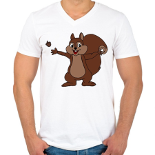 PRINTFASHION Mókus  - Férfi V-nyakú póló - Fehér férfi póló