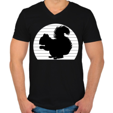 PRINTFASHION mókus - Férfi V-nyakú póló - Fekete férfi póló