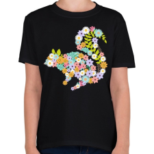 PRINTFASHION Mókus virág - Gyerek póló - Fekete gyerek póló
