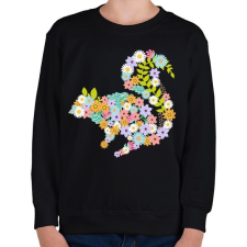 PRINTFASHION Mókus virág - Gyerek pulóver - Fekete gyerek pulóver, kardigán