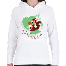 PRINTFASHION Mókuskám - Női kapucnis pulóver - Fehér