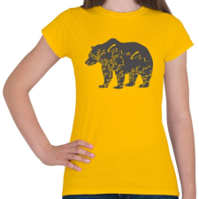 PRINTFASHION Mom bear szürke - Női póló - Sárga női póló
