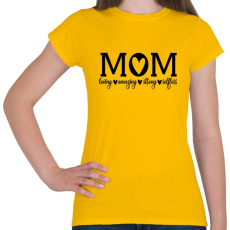 PRINTFASHION Mom feliratokkal fekete - Női póló - Sárga