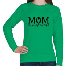 PRINTFASHION Mom feliratokkal fekete - Női pulóver - Zöld női pulóver, kardigán