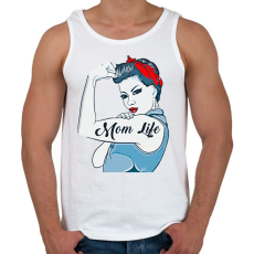 PRINTFASHION Mom Life - Férfi atléta - Fehér