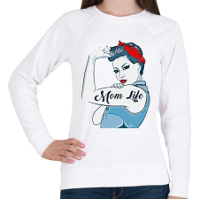 PRINTFASHION Mom Life - Női pulóver - Fehér női pulóver, kardigán