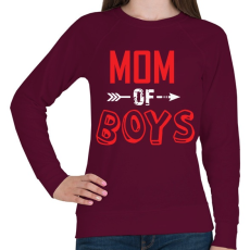 PRINTFASHION Mom of boys - Női pulóver - Bordó