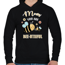 PRINTFASHION Mom you are bee-utiful! - Férfi kapucnis pulóver - Fekete