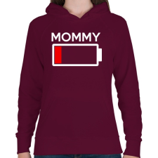 PRINTFASHION MOMMY - Női kapucnis pulóver - Bordó női pulóver, kardigán