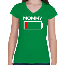 PRINTFASHION MOMMY - Női V-nyakú póló - Zöld női póló