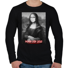 PRINTFASHION Mona Lisa 2020 - Férfi hosszú ujjú póló - Fekete férfi póló