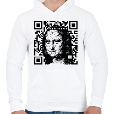 PRINTFASHION Mona Lisa - Férfi kapucnis pulóver - Fehér
