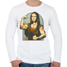 PRINTFASHION Mona Lisa kigyúrva - Férfi hosszú ujjú póló - Fehér férfi póló