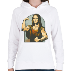 PRINTFASHION Mona Lisa kigyúrva - Női kapucnis pulóver - Fehér