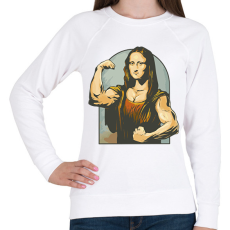 PRINTFASHION Mona Lisa kigyúrva - Női pulóver - Fehér