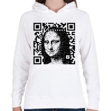 PRINTFASHION Mona Lisa - Női kapucnis pulóver - Fehér női pulóver, kardigán