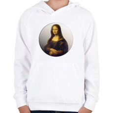 PRINTFASHION Mona Lisa - Vonalas - Gyerek kapucnis pulóver - Fehér