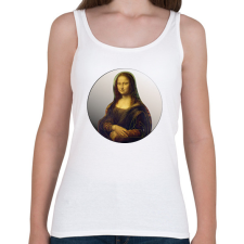 PRINTFASHION Mona Lisa - Vonalas - Női atléta - Fehér női trikó
