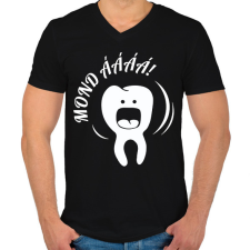 PRINTFASHION Mond ááá! - Férfi V-nyakú póló - Fekete férfi póló