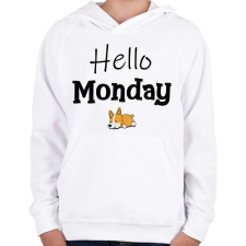 PRINTFASHION Monday - Gyerek kapucnis pulóver - Fehér gyerek pulóver, kardigán