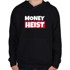 PRINTFASHION MONEY HEIST 2 - Gyerek kapucnis pulóver - Fekete gyerek pulóver, kardigán