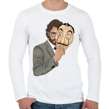 PRINTFASHION Money Heist - Férfi hosszú ujjú póló - Fehér férfi póló