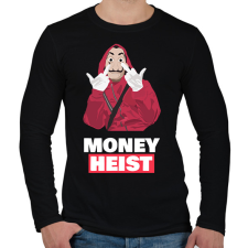 PRINTFASHION MONEY HEIST - Férfi hosszú ujjú póló - Fekete férfi póló