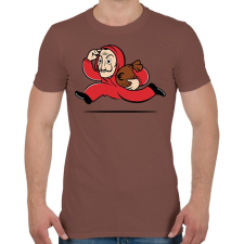PRINTFASHION Money Heist - Férfi póló - Mogyoróbarna férfi póló