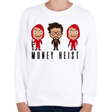 PRINTFASHION Money Heist - Gyerek pulóver - Fehér gyerek pulóver, kardigán